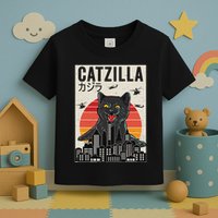 Japanese Catzilla Retro Anime Cat Toddler T-Shirt