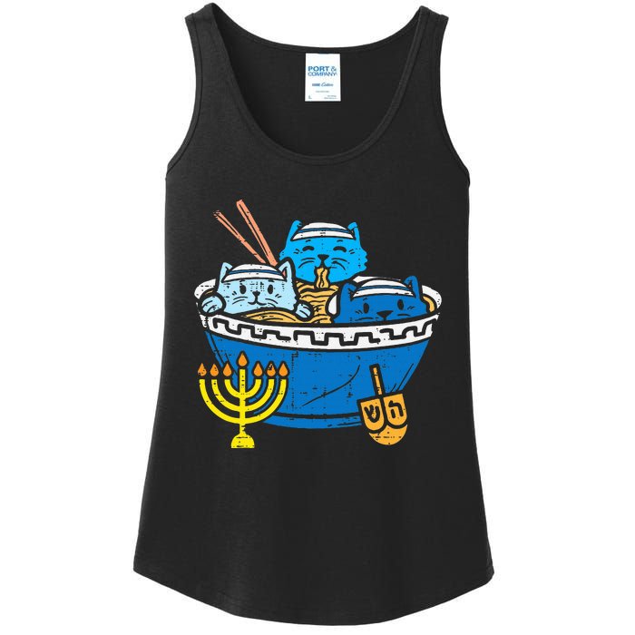 Jewish Cats Ra Kitten Anime Hanukkah Pajamas Chanukah PJs  Ladies Essential Tank