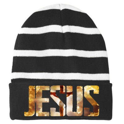 Jesus Christians Religious Gifts Striped Beanie with Solid Band