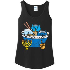 Jewish Cats Ramen Kitten Anime Hanukkah Pajamas Chanukah Ladies Essential Tank