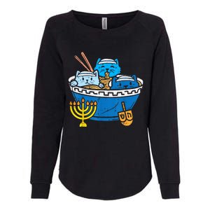 Jewish Cats Ramen Kitten Anime Hanukkah Pajamas Chanukah Womens California Wash Sweatshirt