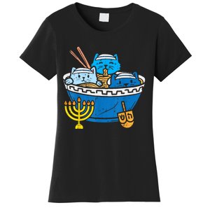 Jewish Cats Ramen Kitten Anime Hanukkah Pajamas Chanukah Women's T-Shirt