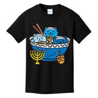 Jewish Cats Ramen Kitten Anime Hanukkah Pajamas Chanukah Kids T-Shirt