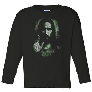 Jesus Christ Rainbow LGBT Holy Face Blessing Christian Faith Toddler Long Sleeve Shirt