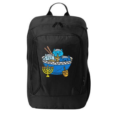 Jewish Cats Ramen Kitten Anime Hanukkah Pajamas Chanukah Pjs City Backpack