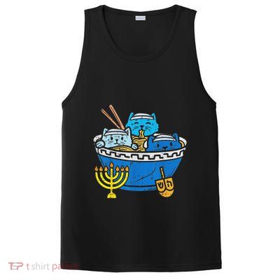Jewish Cats Ramen Kitten Anime Hanukkah Pajamas Chanukah Pjs PosiCharge Competitor Tank