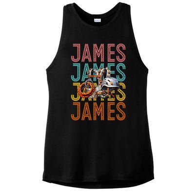 James Custom Rock Climbing Hobbyist Gift Ladies PosiCharge Tri-Blend Wicking Tank