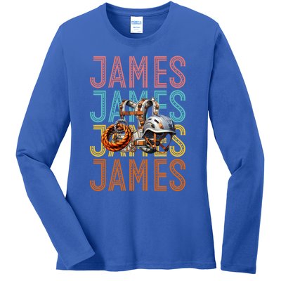 James Custom Rock Climbing Hobbyist Gift Ladies Long Sleeve Shirt