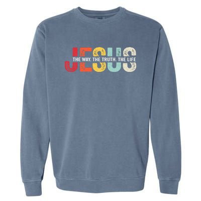 Jesus Christian Religious Bible Faith Gift Garment-Dyed Sweatshirt