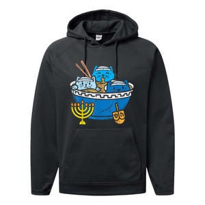 Jewish Cats Ra Kitten Anime Happy Hanukkah Pajamas Chanukah PJs Performance Fleece Hoodie