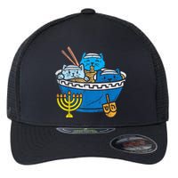 Jewish Cats Ra Kitten Anime Happy Hanukkah Pajamas Chanukah PJs Flexfit Unipanel Trucker Cap