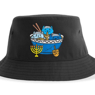 Jewish Cats Ra Kitten Anime Happy Hanukkah Pajamas Chanukah PJs Sustainable Bucket Hat