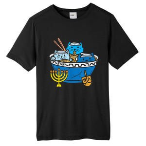 Jewish Cats Ra Kitten Anime Happy Hanukkah Pajamas Chanukah PJs Tall Fusion ChromaSoft Performance T-Shirt