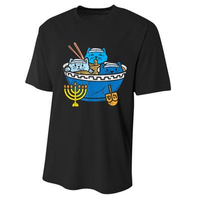 Jewish Cats Ra Kitten Anime Happy Hanukkah Pajamas Chanukah PJs Performance Sprint T-Shirt