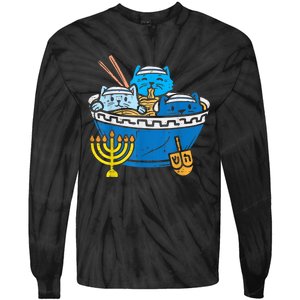 Jewish Cats Ra Kitten Anime Happy Hanukkah Pajamas Chanukah PJs Tie-Dye Long Sleeve Shirt