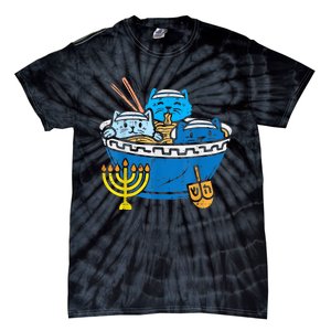 Jewish Cats Ra Kitten Anime Happy Hanukkah Pajamas Chanukah PJs Tie-Dye T-Shirt