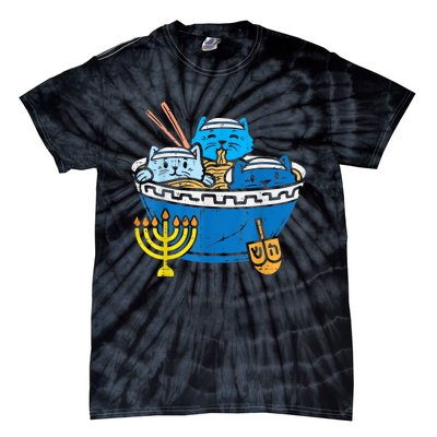 Jewish Cats Ra Kitten Anime Happy Hanukkah Pajamas Chanukah PJs Tie-Dye T-Shirt