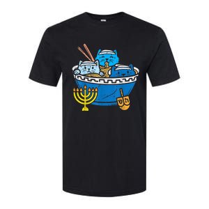 Jewish Cats Ra Kitten Anime Happy Hanukkah Pajamas Chanukah PJs Softstyle CVC T-Shirt