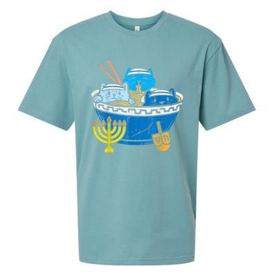 Jewish Cats Ra Kitten Anime Happy Hanukkah Pajamas Chanukah PJs Sueded Cloud Jersey T-Shirt