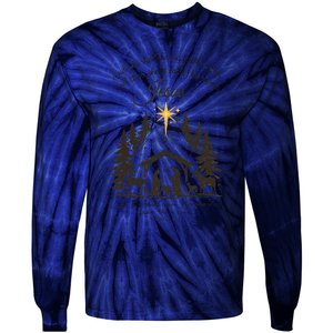 Jesus Christmas She Shall Bring Forth A Son Nativity Scene Tie-Dye Long Sleeve Shirt