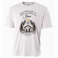 Jesus Christmas She Shall Bring Forth A Son Nativity Scene Cooling Performance Crew T-Shirt