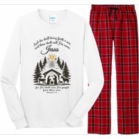 Jesus Christmas She Shall Bring Forth A Son Nativity Scene Long Sleeve Pajama Set