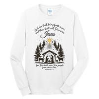 Jesus Christmas She Shall Bring Forth A Son Nativity Scene Tall Long Sleeve T-Shirt