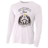 Jesus Christmas She Shall Bring Forth A Son Nativity Scene Cooling Performance Long Sleeve Crew