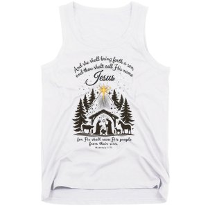 Jesus Christmas She Shall Bring Forth A Son Nativity Scene Tank Top