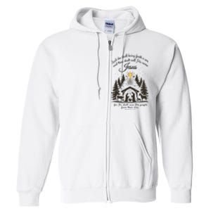 Jesus Christmas She Shall Bring Forth A Son Nativity Scene Full Zip Hoodie