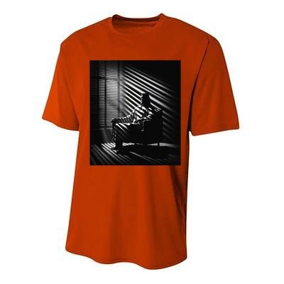 Jesus Christ Sitting In A Chair Film Noir Atmosphere Performance Sprint T-Shirt