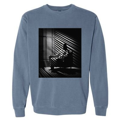 Jesus Christ Sitting In A Chair Film Noir Atmosphere Garment-Dyed Sweatshirt