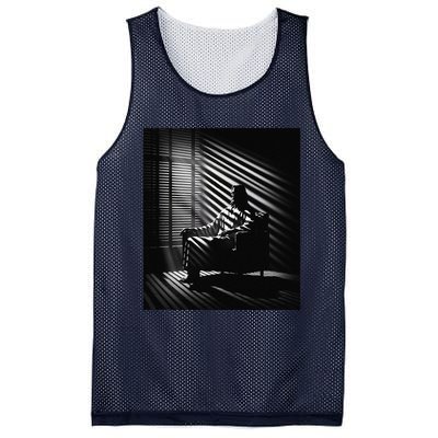 Jesus Christ Sitting In A Chair Film Noir Atmosphere Mesh Reversible Basketball Jersey Tank