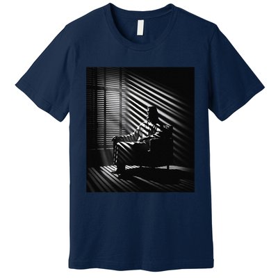 Jesus Christ Sitting In A Chair Film Noir Atmosphere Premium T-Shirt