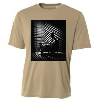 Jesus Christ Sitting In A Chair Film Noir Atmosphere Cooling Performance Crew T-Shirt