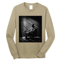 Jesus Christ Sitting In A Chair Film Noir Atmosphere Long Sleeve Shirt