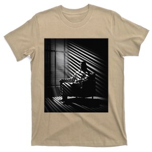 Jesus Christ Sitting In A Chair Film Noir Atmosphere T-Shirt