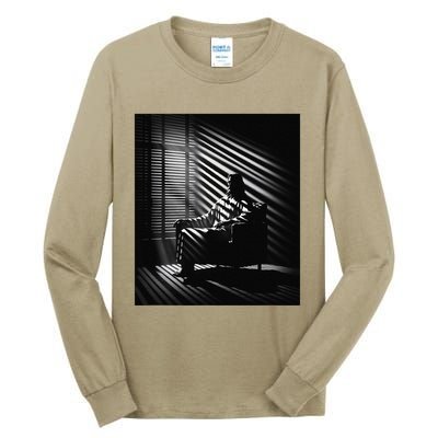 Jesus Christ Sitting In A Chair Film Noir Atmosphere Tall Long Sleeve T-Shirt