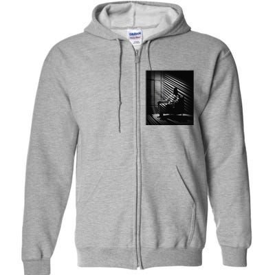 Jesus Christ Sitting In A Chair Film Noir Atmosphere Full Zip Hoodie