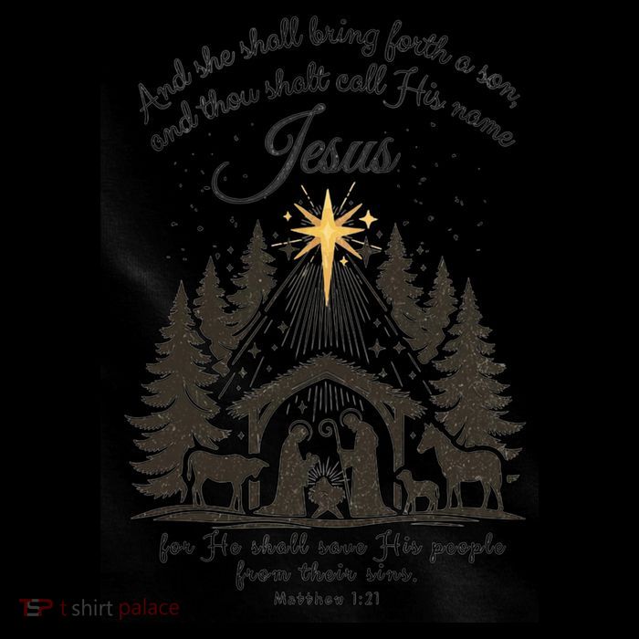 Jesus Christmas She Shall Bring Forth A Son Nativity Scene Flexfit Unipanel Trucker Cap