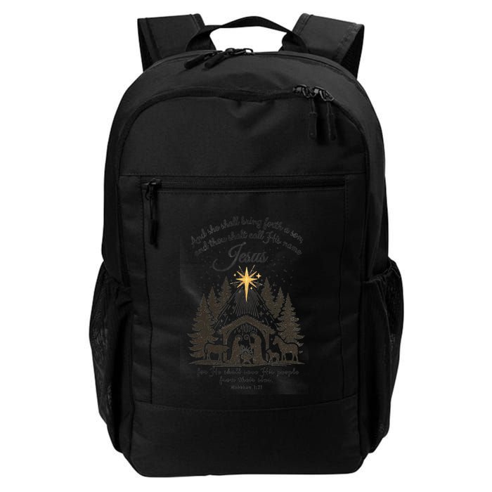 Jesus Christmas She Shall Bring Forth A Son Nativity Scene Backpack
