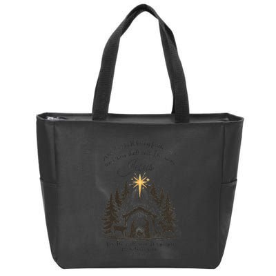 Jesus Christmas She Shall Bring Forth A Son Nativity Scene Zip Tote Bag