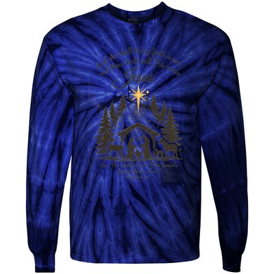 Jesus Christmas She Shall Bring Forth A Son Nativity Scene Tie-Dye Long Sleeve Shirt