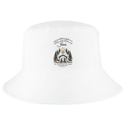 Jesus Christmas She Shall Bring Forth A Son Nativity Scene Cool Comfort Performance Bucket Hat