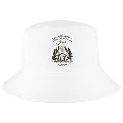 Jesus Christmas She Shall Bring Forth A Son Nativity Scene Cool Comfort Performance Bucket Hat