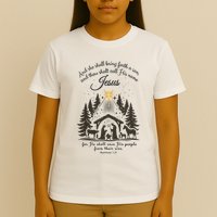 Jesus Christmas She Shall Bring Forth A Son Nativity Scene T-Shirt