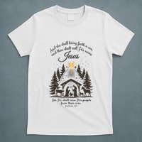 Jesus Christmas She Shall Bring Forth A Son Nativity Scene T-Shirt