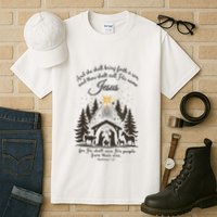 Jesus Christmas She Shall Bring Forth A Son Nativity Scene Tall T-Shirt