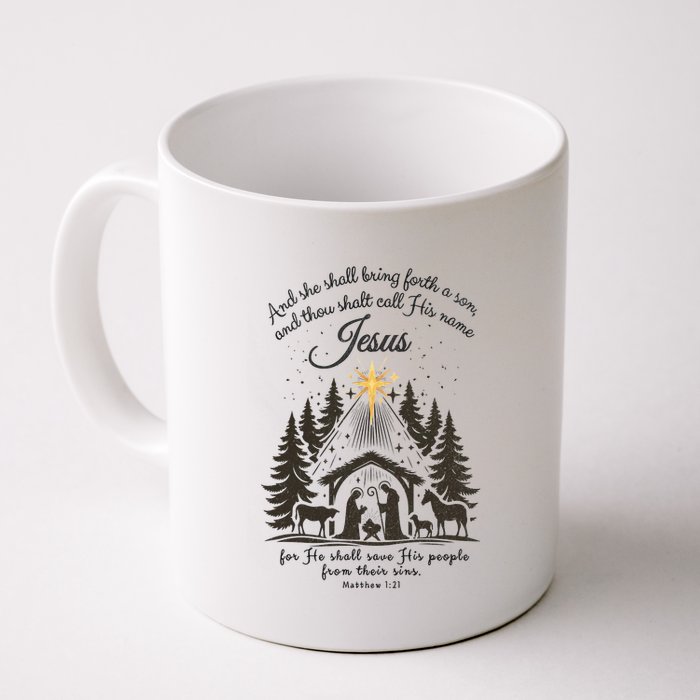 Jesus Christmas She Shall Bring Forth A Son Nativity Scene Mug