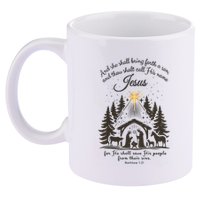 Jesus Christmas She Shall Bring Forth A Son Nativity Scene 11oz C Handle Ceramic Mug